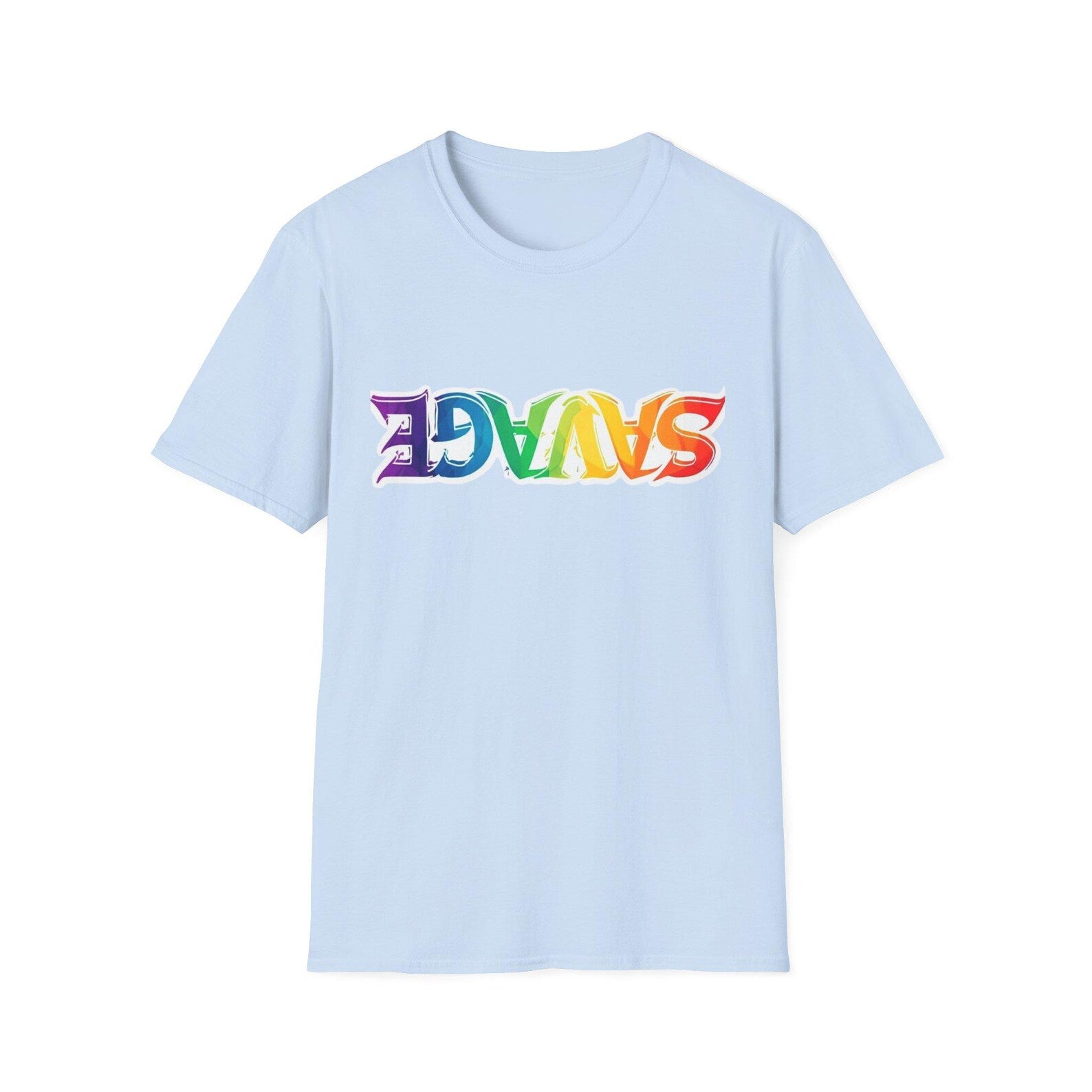 RAINBOW SAVAGE T-Shirt | Bold Retro Lettering, Colourful Pride Graphic
