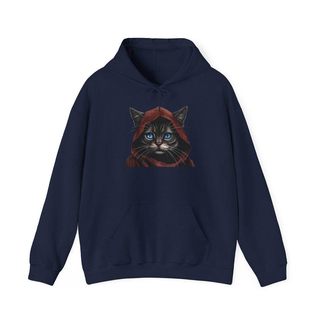 Mystic Blue-Eyed Cat in Red Cloak hoodie |