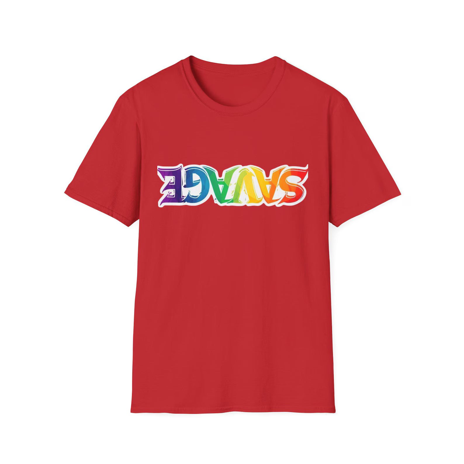 RAINBOW SAVAGE T-Shirt | Bold Retro Lettering, Colourful Pride Graphic