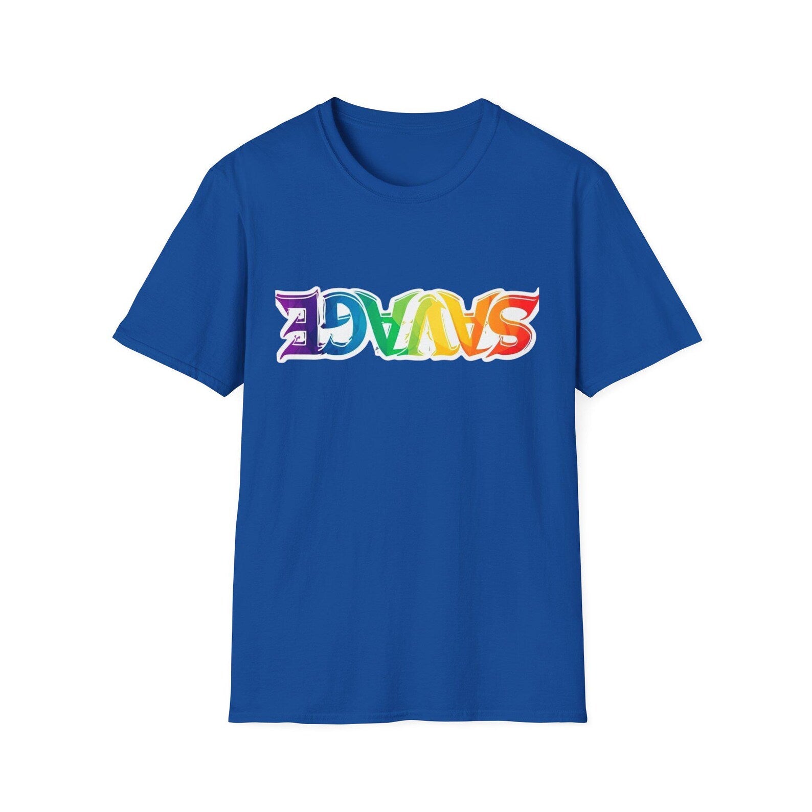 RAINBOW SAVAGE T-Shirt | Bold Retro Lettering, Colourful Pride Graphic