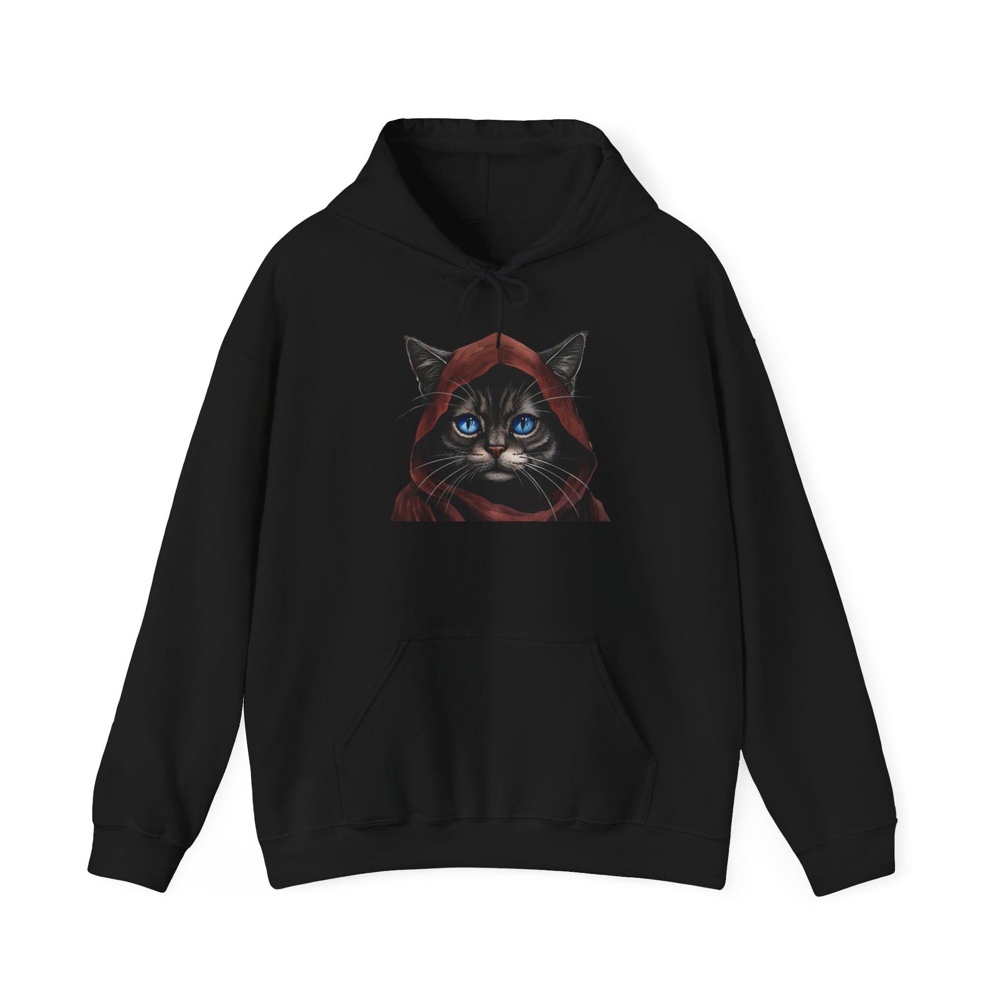 Mystic Blue-Eyed Cat in Red Cloak hoodie |