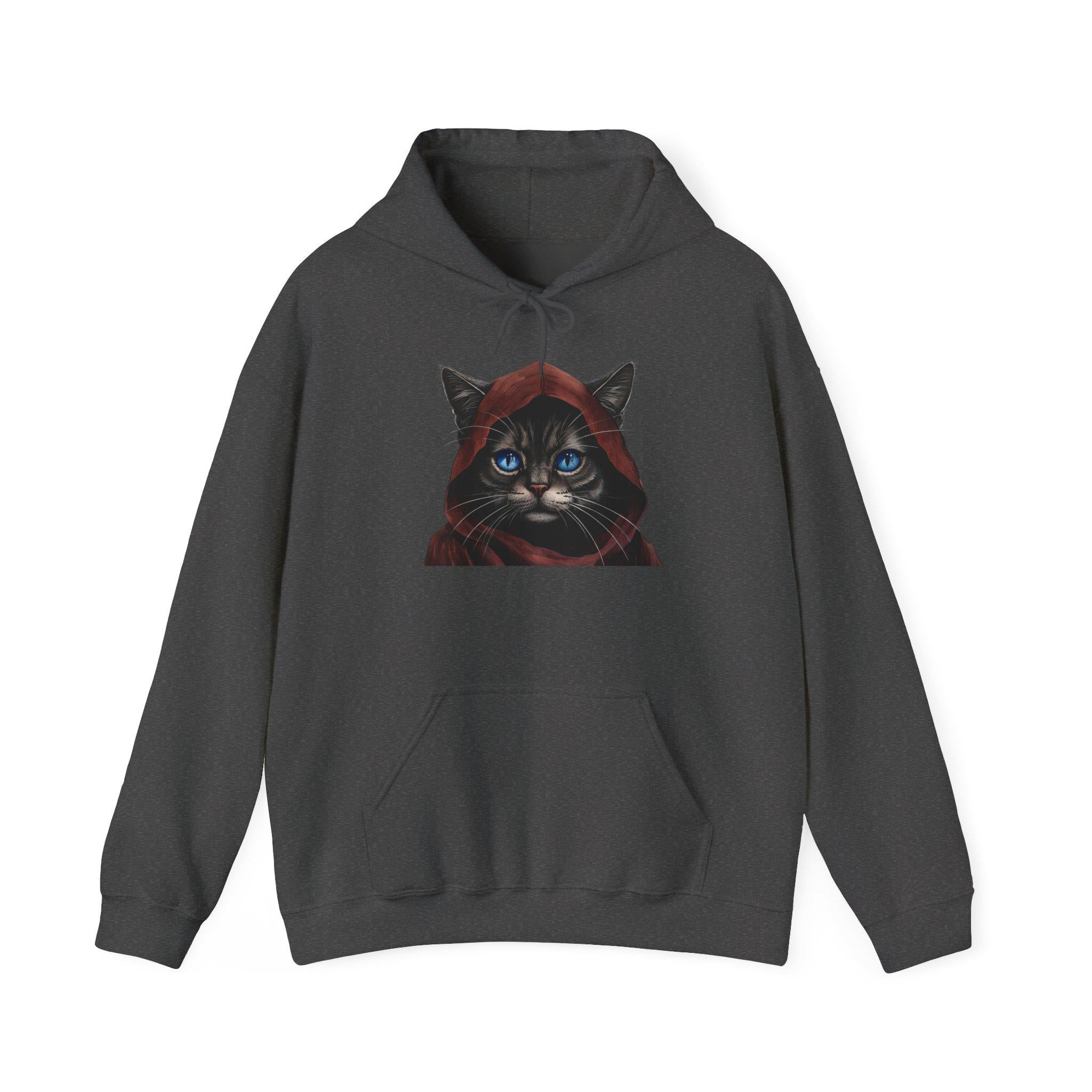 Mystic Blue-Eyed Cat in Red Cloak hoodie |