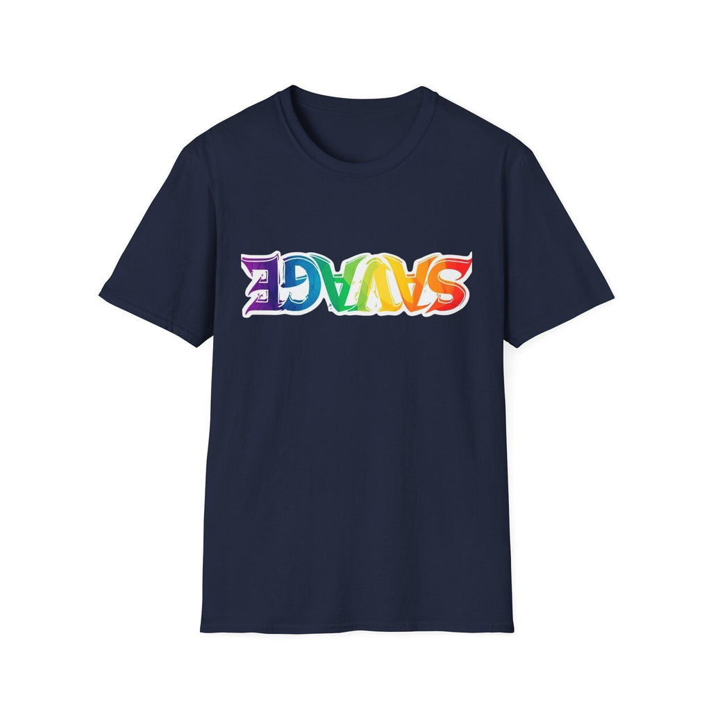 RAINBOW SAVAGE T-Shirt | Bold Retro Lettering, Colourful Pride Graphic