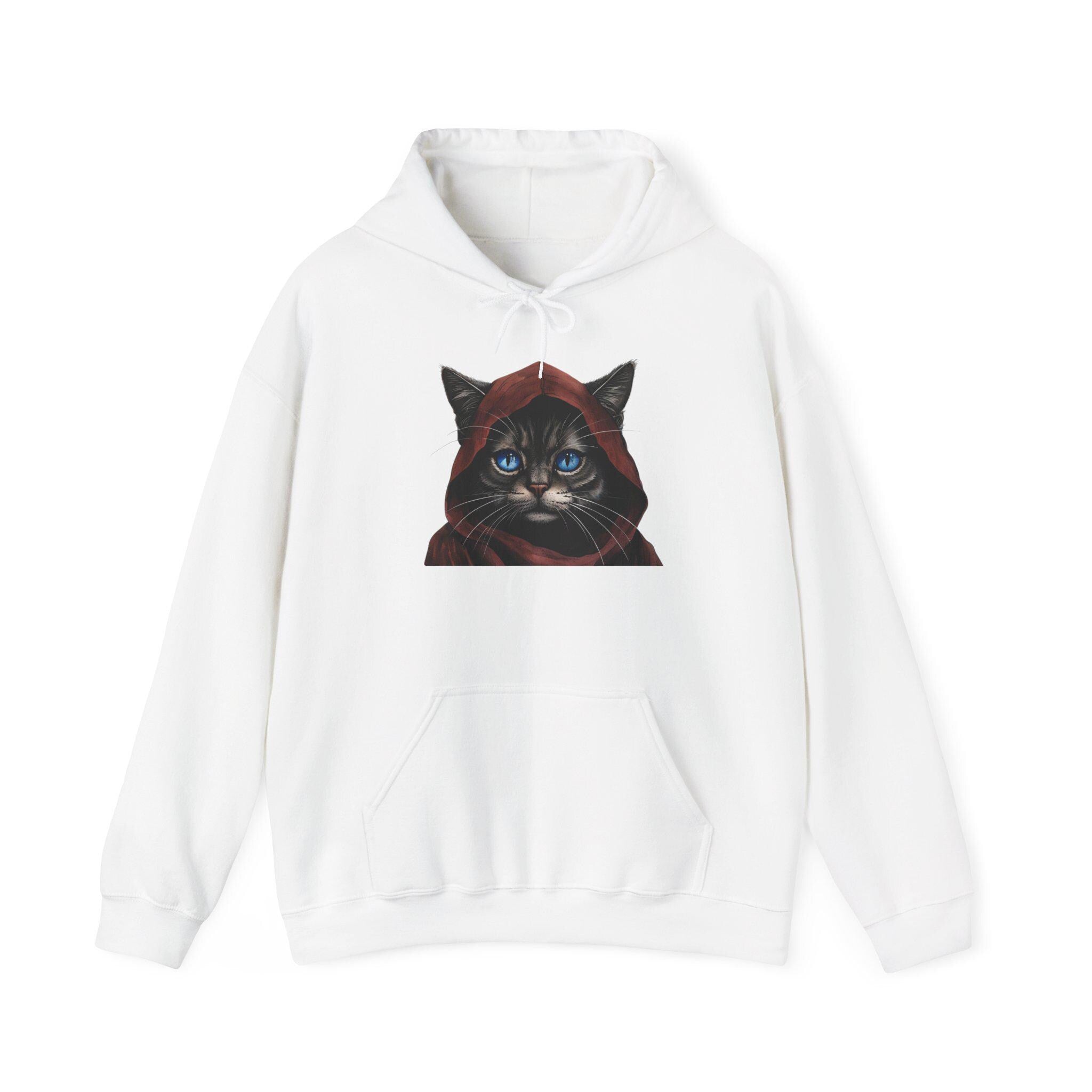 Mystic Blue-Eyed Cat in Red Cloak hoodie |